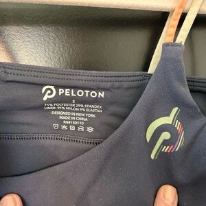 Peloton Dark Blue Sports Bra with Multicolor Logo